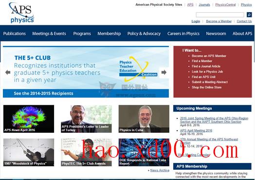 APS:美国物理学会官网